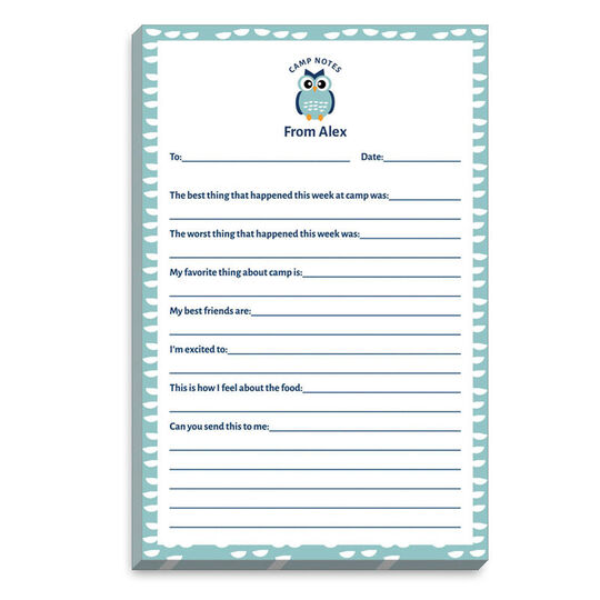 Blue Owl Fill In Camp Notepads